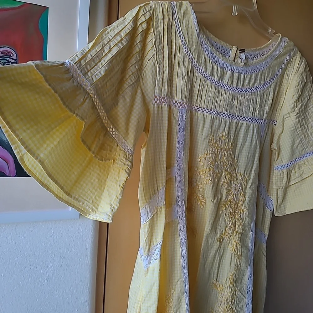 Free people crochet embroidered mini Bohemia dress - Picture 2 of 5